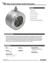 Thumbnail of document Data Sheet - Wafer Series Precision Turbine Flowmeters